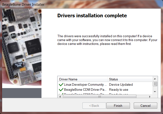 beaglebone driver installer summary